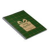 Green Plaid Christmas Festive Pattern - Notitieboek (Rechterzijde)