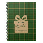 Green Plaid Christmas Festive Pattern - Notitieboek (Voorkant)