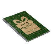 Green Plaid Christmas Festive Pattern -  Notitieboek (Rechterzijde)
