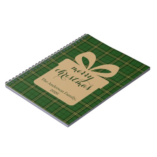 Green Plaid Christmas Festive Pattern -  Notitieboek (Linkerzijde)