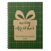 Green Plaid Christmas Festive Pattern -  Notitieboek (Voorkant)
