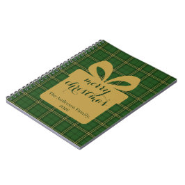 Green Plaid Christmas Festive Pattern - Notitieboek