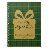 Green Plaid Christmas Festive Pattern -  Notitieboek (Voorkant)