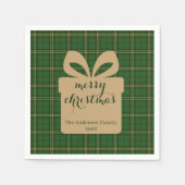 Green Plaid Christmas Festive Pattern -  Servet (Voorkant)