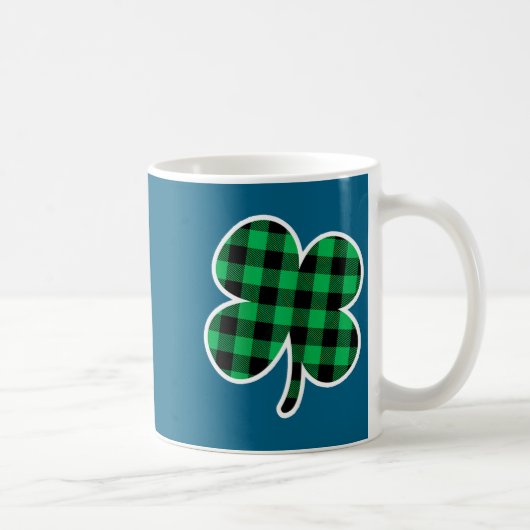 Green Plaid Clover St Patricks Day Women Shamrock Koffiemok (Rechts)