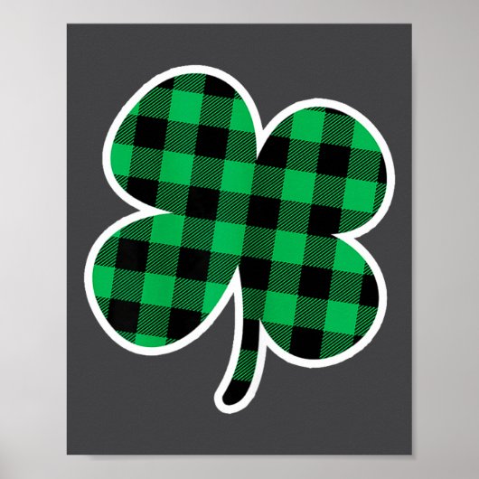 Green Plaid Clover St Patricks Day Women Shamrock  Poster (Voorkant)
