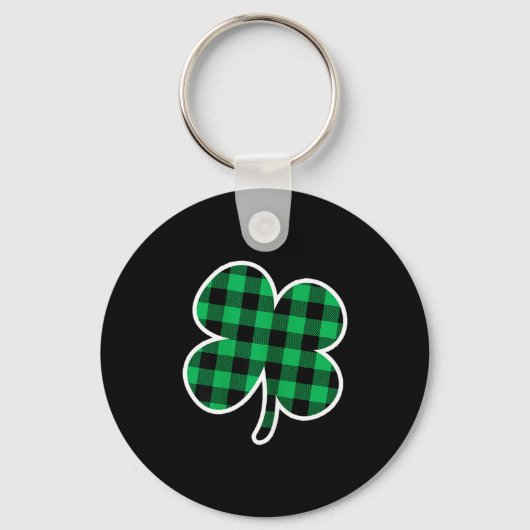 Green Plaid Clover St Patricks Day Women Shamrock  Sleutelhanger (Voorkant)