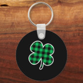 Green Plaid Clover St Patricks Day Women Shamrock  Sleutelhanger (Voorkant)