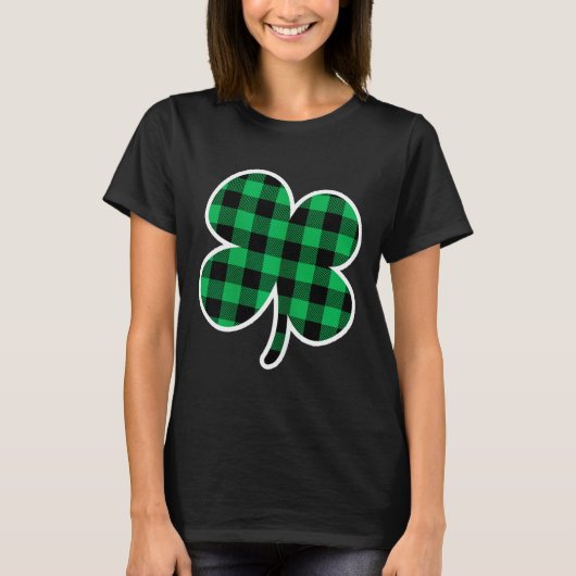 Green Plaid Clover St Patricks Day Women Shamrock T-shirt (Voorkant)