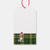 Green Plaid en Beagle Hondenliefhebber Kerst Cadeaulabel (Achterkant)