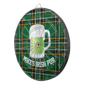 Green Plaid en Bier Custom Dart Board Dartbord (Voorkant Rechts)
