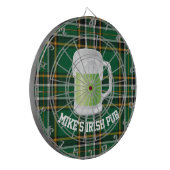 Green Plaid en Bier Custom Dart Board Dartbord (Voorkant Links)