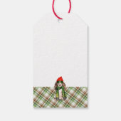 Green Plaid en Cocker Spaniel Hondenkerst Cadeaulabel (Achterkant)