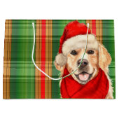 Green Plaid en Golden Retriever Hondenliefhebber V Groot Cadeauzakje (Voorkant)