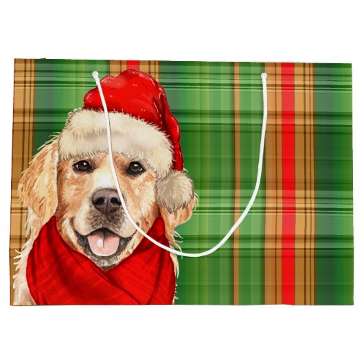 Green Plaid en Golden Retriever Hondenliefhebber V Groot Cadeauzakje (Achterkant)