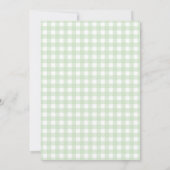 Green Plaid en Green Bow Baby shower Kaart (Achterkant)