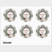 Green Plaid en Holly Ronde Sticker (Vel)