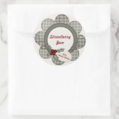 Green Plaid en Holly Ronde Sticker (Tas)