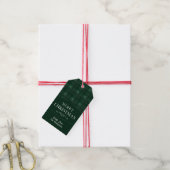 Green Plaid Gepersonaliseerde Merry Christmas Gift Cadeaulabel (Met Touw)