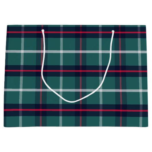 Green Plaid Gift Bag Groot Cadeauzakje (Voorkant)