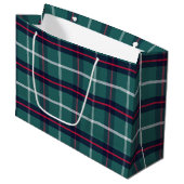Green Plaid Gift Bag Groot Cadeauzakje (Voorkant Gekanteld)