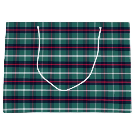 Green Plaid Gift Bag Groot Cadeauzakje (Voorkant)