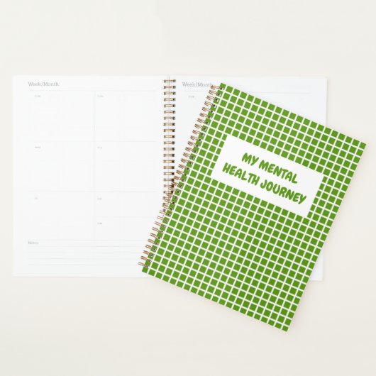 Green Plaid Gingham Planner Geestelijke Gezondheid (Display)