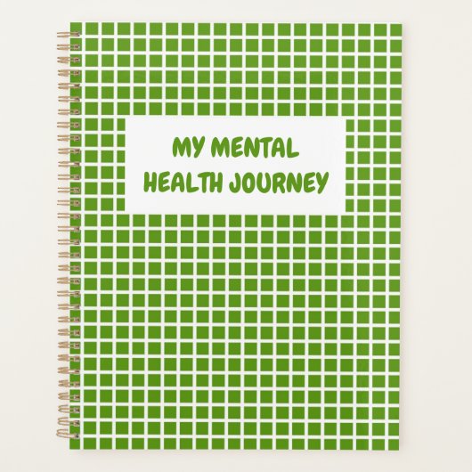 Green Plaid Gingham Planner Geestelijke Gezondheid (Voorkant)