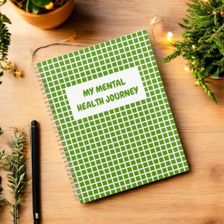 Green Plaid Gingham Planner Geestelijke Gezondheid