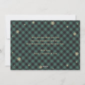 Green Plaid Holly Snowflake Santa Vrolijk Kerstfee Feestdagenkaart (Achterkant)