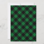 Green Plaid Jingle en Mingle Holiday Party Kaart (Achterkant)