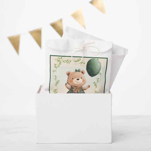 Green Plaid Jurk Beer met Hair Bow Bedankzakje (Feest)