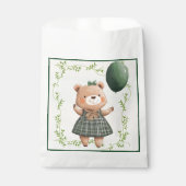 Green Plaid Jurk Beer met Hair Bow Bedankzakje (Voorkant)