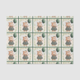 Green Plaid Jurk Beer met Hair Bow Tissuepapier