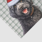 Green Plaid Kerst Barbet Hond Vakantie Tissuepapier (Detail)