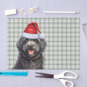 Green Plaid Kerst Barbet Hond Vakantie Tissuepapier (Craft)