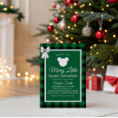 Green Plaid Merry Little Baby Shower Invitation Kaart