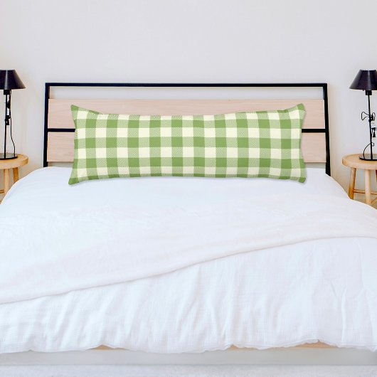 Green Plaid Pattern Body Pillow Lichaamskussen