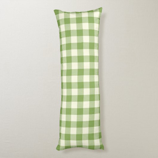 Green Plaid Pattern Body Pillow Lichaamskussen (Achterkant (Verticaal))