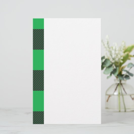 Green plaid pattern briefpapier (Staand voorkant)