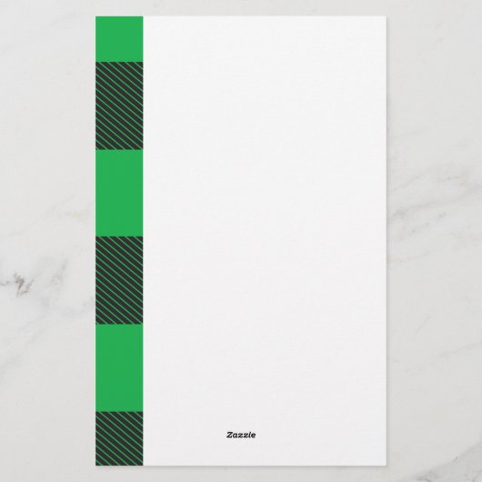 Green plaid pattern briefpapier (Achterkant)