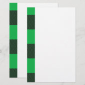 Green plaid pattern briefpapier (Voorkant / Achterkant)