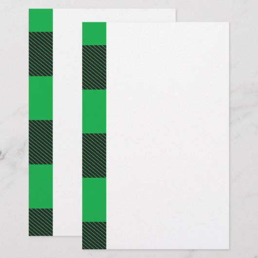 Green plaid pattern briefpapier (Voorkant / Achterkant)