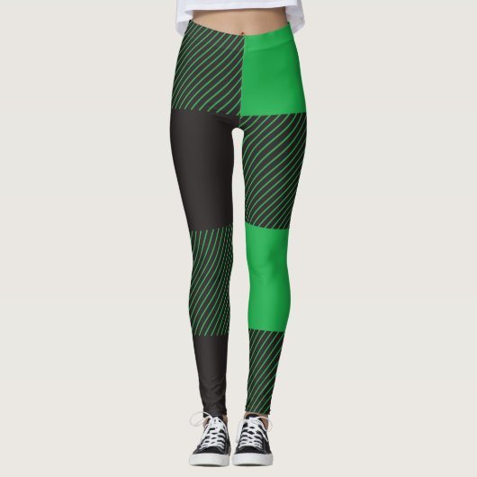 Green plaid pattern leggings (Voorkant)