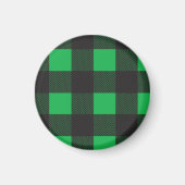 Green plaid pattern magneet (Voorkant)