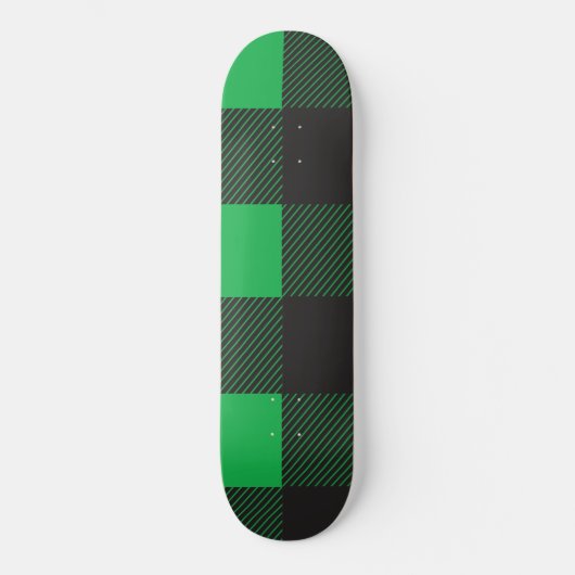 Green plaid pattern persoonlijk skateboard (Voorkant)
