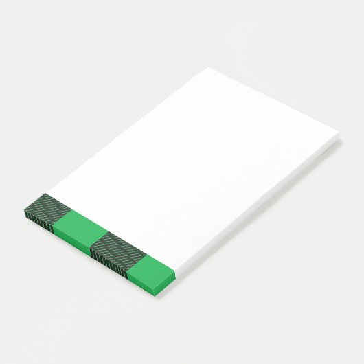 Green plaid pattern post-it® notes (Schuin)