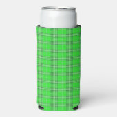Green plaid pattern seltzer blikjeskoeler (Seltzer Voorkant)