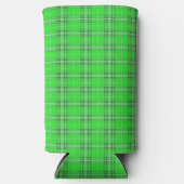 Green plaid pattern seltzer blikjeskoeler (Voorkant)