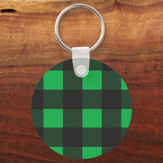 Green plaid pattern sleutelhanger (Voorkant)